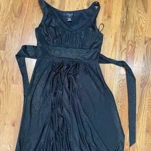 NINE WEST Black/Glitter Gold Flowy Dress